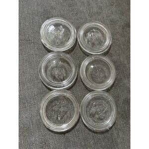 6 Vintage Ball Glass Inserts For Regular Mouth Canning Jars 2 1/2" Set7